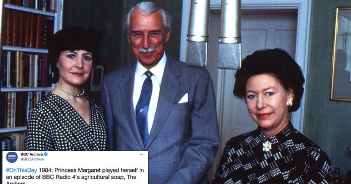 Princess Margaret joined the cast on a rural radio show 37 years ago

