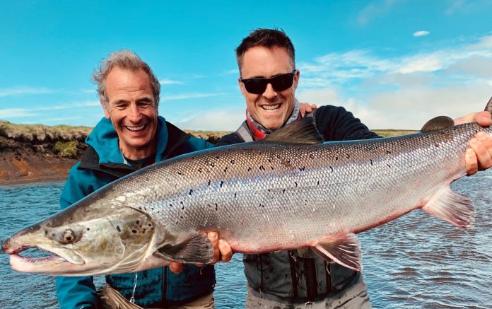 Who is Jim Murray on the Icelandic fly fishing adventure alongside Robson Green?

